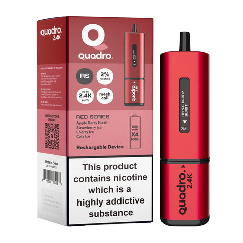 Quadro 2400 Puffs 4 in 1 Disposable Vape Pod Box of 5 - Vaperdeals