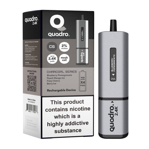 Quadro 2400 Puffs 4 in 1 Disposable Vape Pod Box of 5 - Vaperdeals