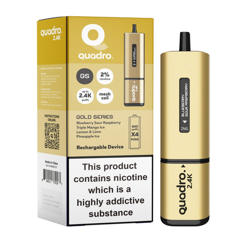 Quadro 2400 Puffs 4 in 1 Disposable Vape Pod Box of 5 - Vaperdeals